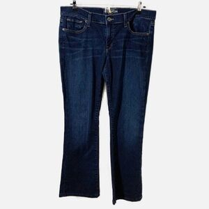 Lucky Brand Dark Wash Charlie Baby Boot Denim Jeans Five Pocket Styling Mid Rise